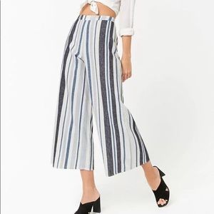 NWT Striped linen wide leg pants Size Small